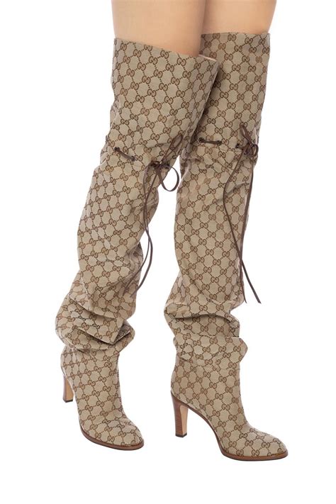 gucci boots shoes cheap|gucci print thigh high boots.